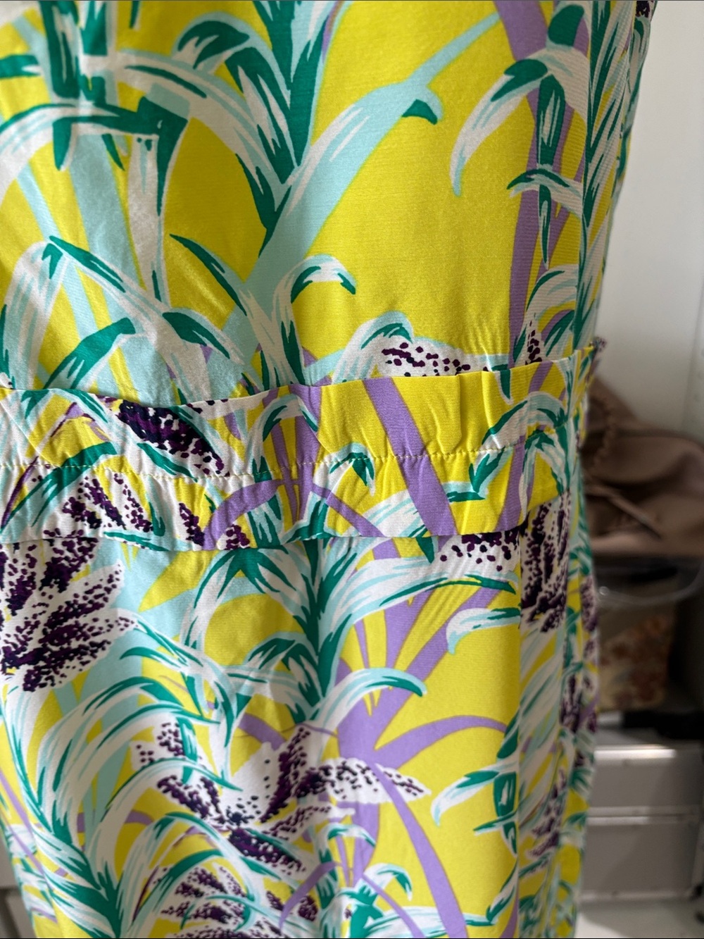 kate spade Yellow Tropical Print Mini Dress with Lavender Collar - Picture 9 of 15